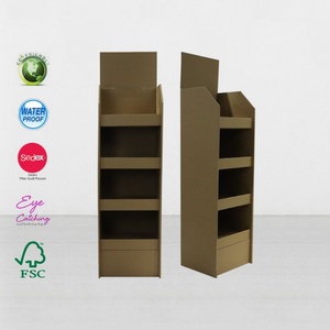 High Quality PP Material Freestanding Floor <b>Display</b> <b>Racks</b> Assembled Cardboard Counter Stand for Retail Cutting Included - Product Image 3