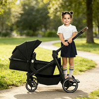 Poussette double portable JXB multifonctionnelle bidirectionnelle à suspension haute performance, en promotion