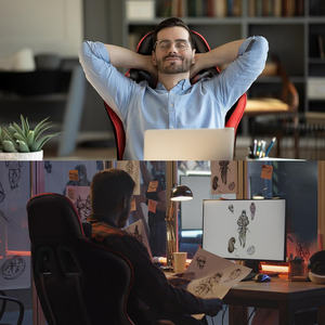 EE. UU. Gratis Personalizado Nuevo Diseño Alta Calidad Rojo Ergonómico Silla Para <span class=keywords><strong>Gamer</strong></span> <span class=keywords><strong>Pc</strong></span> Swivel Racing Gaming Silla con Masaje de Lujo - Product Image 5