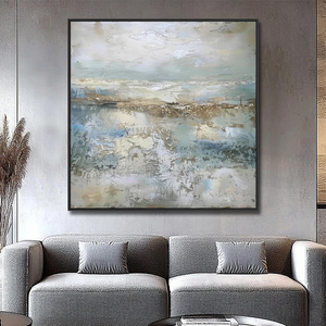 Pintura Acrílica Abstracta Hecha a Mano, Arte de Pared en Lienzo, Paisaje Marino Moderno Pintado a Mano, Arte Realista para Sala de Estar - Product Image 3
