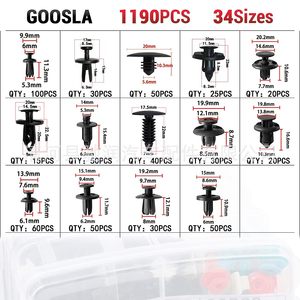 Fixations automobiles Goosla, 34 tailles, 1190 pièces, clips en plastique pour la réparation des garnitures de carrosserie - Product Image 1