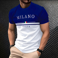T-shirt pour homme imprimé par sublimation, style italien, décontracté et créatif, été, sur mesure de haut niveau.