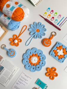 Kit de <span class=keywords><strong>crochet</strong></span> pour débutants Kit de démarrage carré de grand-mère avec tutoriels vidéo Kit de tricot pour y compris ornements de <span class=keywords><strong>crochet</strong></span> de fil - Product Image 4