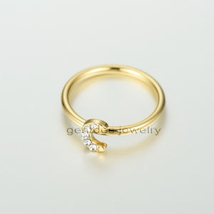 Gentdes gioielli delicati diamanti promessa gioielli da sposa Custom 18K oro anello di fidanzamento con diamante luna - Product Image 3