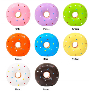 Juguetes chirriantes para perros, pelotas de látex suaves, juguetes de goma con forma de donut, juguetes chirriantes para masticar, pelotas para jugar a la busqueda para cachorros, perros pequeños y medianos. - Product Image 3