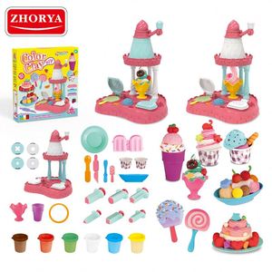Zhorya Children's Plasticine <b>Toys</b> <b>Ice</b> <b>Cream</b> Maker DIY Making Flour Clay Play Home <b>Set</b> Color Clay Play Dough for Kid - Product Image 1
