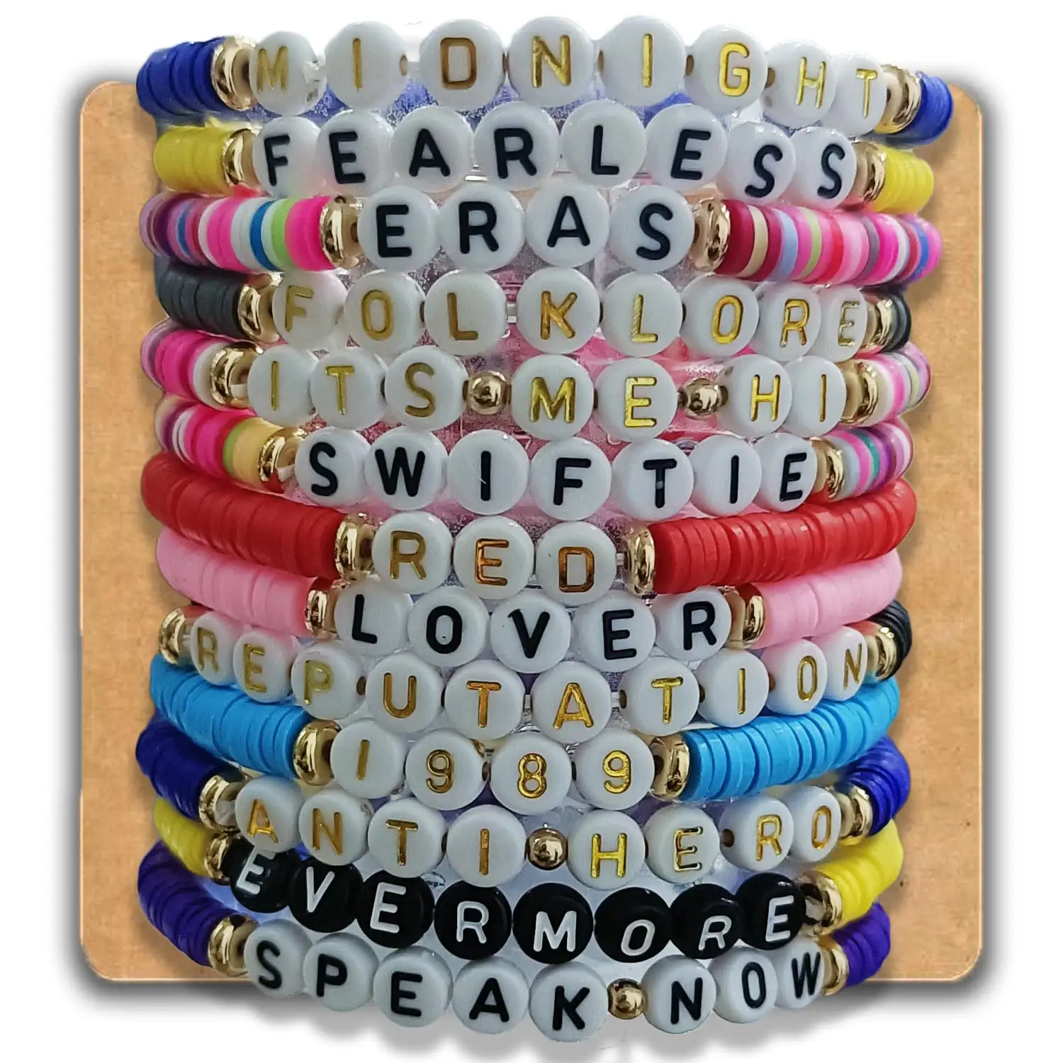 Bracelets de fête de la musique Set de bracelets inspirés de Swift pour Eras Music Taylor 1989 Bracelets d'amitié de réputation
