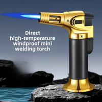 Briquet torche DEBANG haute température coupe-vent, briquet à cigares avec verrou de sécurité, rechargeable au butane, flamme réglable, mini format