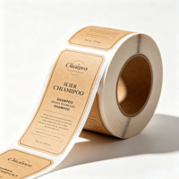 Étiquettes personnalisées en vinyle imperméables et écologiques pour shampoing, rouleau d'autocollants vintage rustiques auto-adhésifs pour bouteilles de soins capillaires naturels
