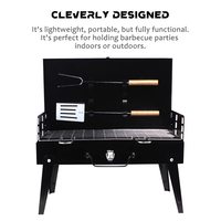 Pliant Extérieur Pliant Barbecue Grill Poêle Cuisine Extérieure Barbecue Boîte À Outils Type Four BBQ Barbecue Grille Charbon De Bois