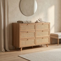 Commode modulaire moderne en MDF à 6 tiroirs, durable, écologique, pliable, autoportante, spacieuse pour le rangement dans le salon - OEM/ODM