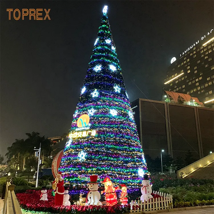 صنع في الصين مخصص بالجملة الاصطناعي Pvc شجرة عيد الميلاد المورد جديد الأحمر والأخضر بقيادة الشريط مضاءة شجرة عيد الميلاد