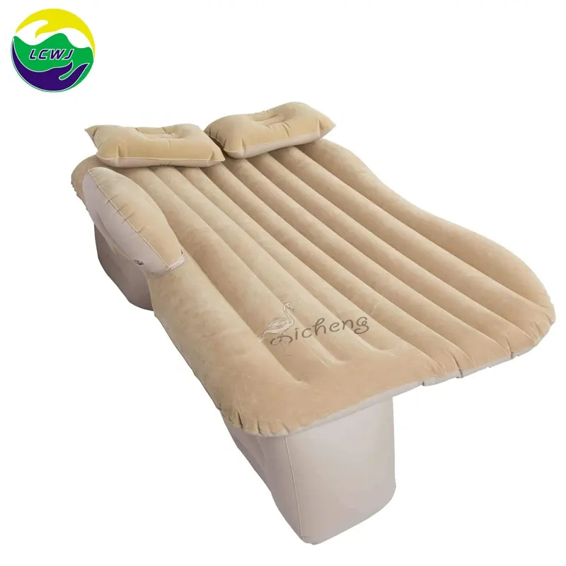 LC удобный Флокированный Пластиковый надувной матрас для путешествий, автомобильная надувная воздушная кровать, складной матрас для кемпинга