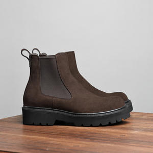 Botines de cuero Balmoral con cordones para hombre, textura lijada a mano, estilo de trabajo de algodón Amish, impermeables, antideslizantes, de especialidad. - Product Image 6