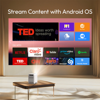 Projecteur intelligent Android BYINTEK LOVE U4 avec mise au point automatique, design artistique en tissu, prise en charge 1080P, WiFi, mini projecteur portable pour cinéma familial à domicile