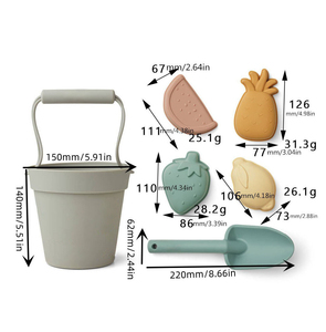 Usine en gros enfants <span class=keywords><strong>Silicone</strong></span> <span class=keywords><strong>plage</strong></span> jouets pelle <span class=keywords><strong>plage</strong></span> seau ensemble 6 pièces moderne fruits sable moules château <span class=keywords><strong>silicone</strong></span> <span class=keywords><strong>plage</strong></span> jouets - Product Image 2