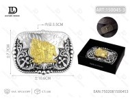 Fibbia per Cintura Grande Placcata in Oro e Argento, Stile Rotondo 5.0cm - Product Image 1