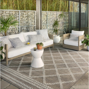 Tapis moderne minimaliste en velours cristal, carré, en polyester tissé, antidérapant, pour usage domestique, intérieur/extérieur, salon, balcon, tapis de sol - Product Image 4