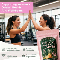Gummies Équilibre Féminin Saveur Ananas Probiotiques Inclus Soutien du pH Vaginal Complément Santé Intime Soutien Immunitaire Femme