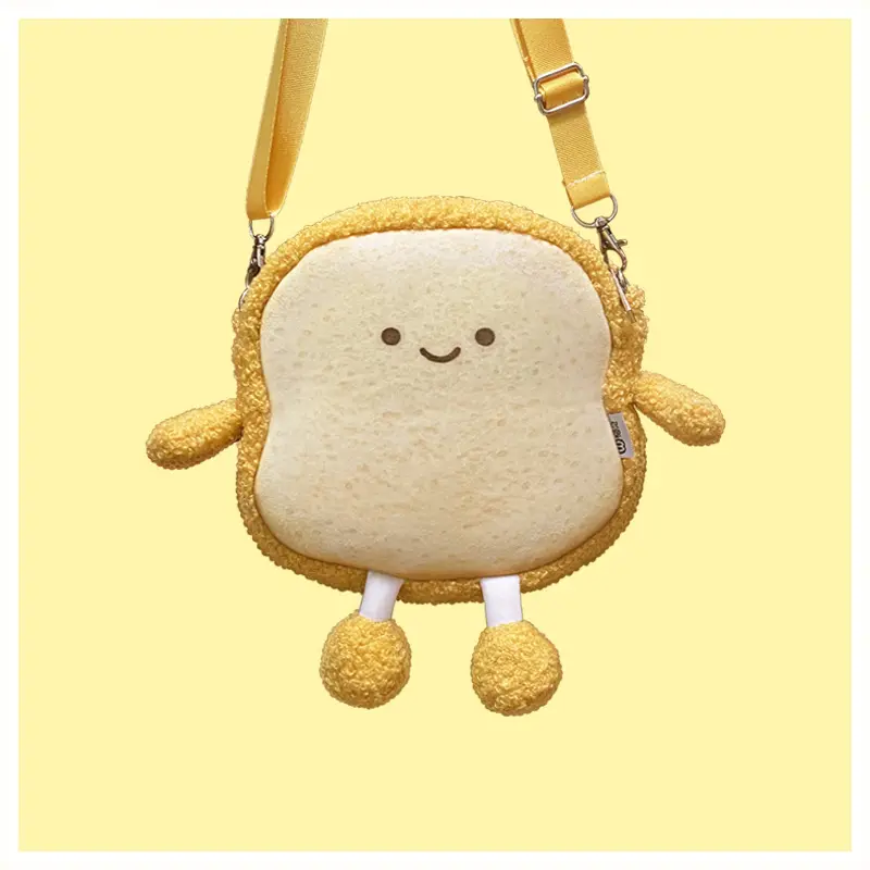 Миниатюрные стильные милые модные сумки, сумки для девочек, сумка на плечо с пушистым хлебом и съемным ремешком
