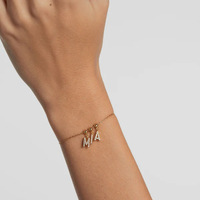 Collar Personalizado con Colgante de Burbuja con Letras en Inglés, Nombre o Palabra, Chapado en Oro sobre Cobre, Estilo Europeo Americano, Superventas para Mujer