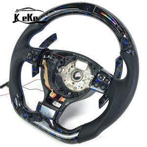 Volant en Fibre de Carbone Forgée Bleu LED avec Palettes de Changement de Vitesse pour Volkswagen <span class=keywords><strong>Golf</strong></span> <span class=keywords><strong>5</strong></span> Jetta Mk5 <span class=keywords><strong>GTI</strong></span> <span class=keywords><strong>Golf</strong></span> R - Product Image 3