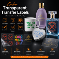 Étiquettes de transfert transparentes personnalisées, autocollants en film transparent imperméables pour verre, plastique, métal, céramique, OEM, ODM