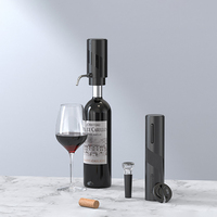 Élégant Coffret Cadeau Ouvre-Bouteille Électrique Rechargeable Aérateur et Bouchon de Conservation Sous Vide pour Vin – Kit d'Accessoires