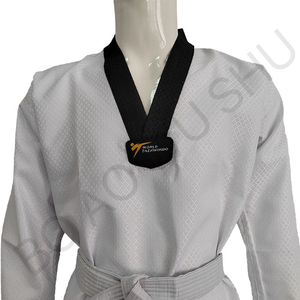 Đồng phục Taekwondo cổ chữ V màu đen, đồng phục võ thuật, đồng phục Karate Taekwondo - Product Image 2