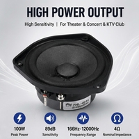 Haut-parleur triangulaire large bande LS 4,5 pouces ZHL-4014 4 Ohm 50W 100W de crête, woofer audio professionnel pour colonne et plafond