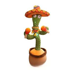 Cactus en peluche dansant et chantant, jouet interactif pour bébé, répète ce qu'il dit, jouet éducatif pour apprendre à parler, cadeau d'anniversaire - Product Image 3
