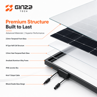 Panneau solaire monocristallin Ginza 650W à double vitrage, 144 cellules, IP68, module PV haute efficacité pour systèmes commerciaux connectés au réseau