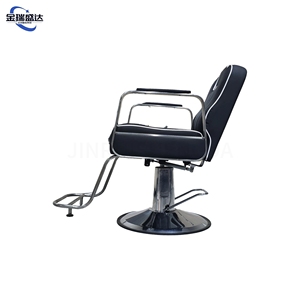 Silla de Barbero Hidráulica Reclinable JINRUISHENGDA, Silla de Estilismo Giratoria 360° con Altura Ajustable y Marco Cromado para Barbería - Product Image 5
