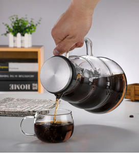 Cafetière en verre borosilicate <span class=keywords><strong>de</strong></span> haute qualité en forme <span class=keywords><strong>de</strong></span> <span class=keywords><strong>gourde</strong></span>, capacité <span class=keywords><strong>de</strong></span> 2, avec filtre en acier inoxydable - Product Image 4