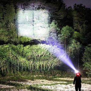 Lampe frontale LED P100 puissante, étanche IP55, rechargeable par USB, faisceau réglable, lumière de sécurité extérieure - Product Image 2