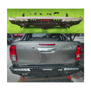 Barra de parachoques trasero de acero <span class=keywords><strong>Armando</strong></span> para Hilux Revo Rocco Vigo 2005-2023 con grillete de luz Led, accesorios de parachoques para coche - Product Image 1