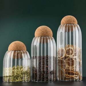 Botella de Vidrio Moderna con Tapón de Corcho de Madera para Frascos, Tapa de Borosilicato, 500ml 800ml 1200ml, Recipiente de Bambú para Alimentos - Product Image 6