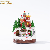 Village de Noël moderne avec train rotatif, bâtiments de collection, maison décorative, décoration festive pour la maison