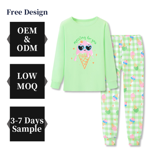 Ensemble de vêtements de nuit pour enfants de 4 à 14 <span class=keywords><strong>ans</strong></span> vêtements de nuit en carton pour enfants et filles pyjamas nouveau design de vêtements de nuit pour enfants à manches longues en vente en gros - Product Image 1