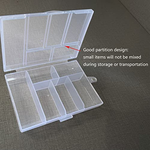 6 Grids Jewelry Case Bead Plastic <b>Box</b> with Fixed Dividers Custom Clear Small Craft Organizer Storage Boxes Containers - Product Image 5