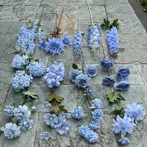 Ortensia Factory Blue Wedding Flowers Baby Blue Rose Artificial Sky blue Plants per la decorazione <span class=keywords><strong>di</strong></span> fiori <span class=keywords><strong>di</strong></span> seta all'ingrosso - Product Image 1