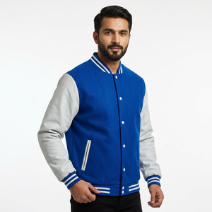 OEM Coated Canvas Varsity Jackets Customized Embroidery Chenille Patches Oversize College Baseball Jacket for <b>Men</b> - Product Image 1