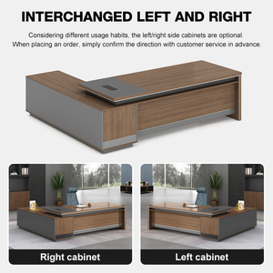 Điều hành góc bàn L hình gỗ hoán đổi cho nhau trái và phải CEO sang trọng nội thất văn phòng điều hành văn phòng bàn - Product Image 3