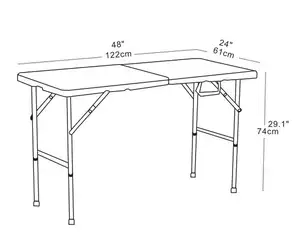 Mesa plegable de plástico para uso en exteriores, mesa plegable de 18 pulgadas para entrenamiento, café, picnic, mesa de comedor