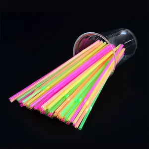6x210mm PP Multi Color U Shaped Straws Stretchable Disposable Plastic Straws For Juice Drinks