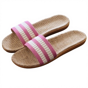 Nuevo Estilo <span class=keywords><strong>de</strong></span> <span class=keywords><strong>Chanclas</strong></span> <span class=keywords><strong>de</strong></span> Lino para Mujer, para Verano, para Interiores, con Suela Gruesa Antideslizante, Transpirables, <span class=keywords><strong>de</strong></span> EVA, con Dibujos Animados, para Piso <span class=keywords><strong>de</strong></span> <span class=keywords><strong>Madera</strong></span> - Product Image 1