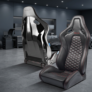 SSCUS Siège de course universel de qualité supérieure OEM ACE FRP PU Shell Full Bucket Racing Seat Full Black Design - Product Image 1