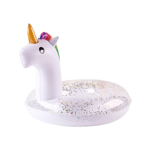 Bouée gonflable licorne personnalisée ODM en PVC pailleté pour enfants et adultes, idéale pour la plage et les sports nautiques - Product Image 1