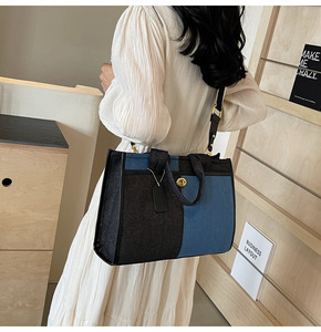 2024 nuovo arrivo <span class=keywords><strong>borse</strong></span> Tote di grandi dimensioni donna <span class=keywords><strong>borse</strong></span> di tela per pendolarismo cucite <span class=keywords><strong>borse</strong></span> a colori - Product Image 6
