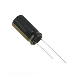 ตัวเก็บประจุแบบเรเดียล th 47 uF 20% 100V คาปาซิเตอร์แบบมีรูเป็น ROB-100V470MH5 # CAP ALUM 47 uF - Product Image 1
